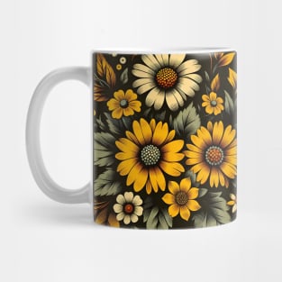 Yellow Floral Illustration Mug